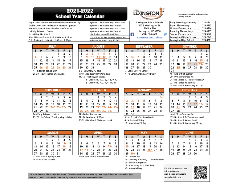 District 308 Calendar - Customize and Print